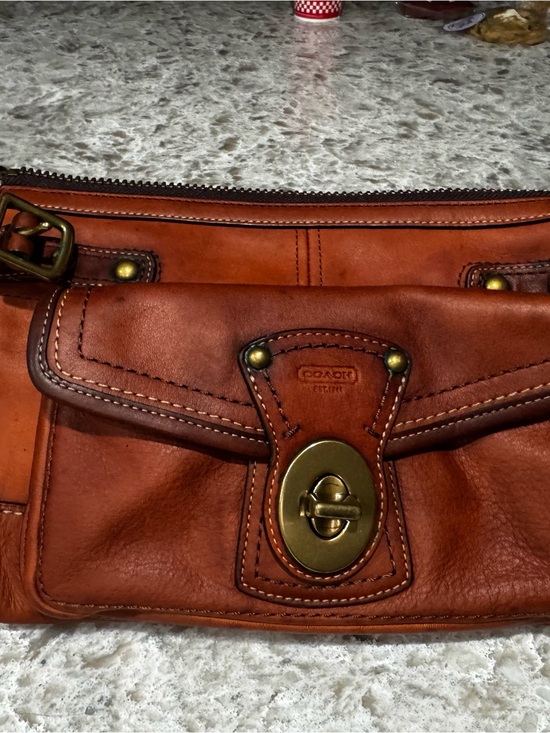 Coach Handbags - Coach Legacy Shoulder Bag in Cognac Brown with Brass Hardware